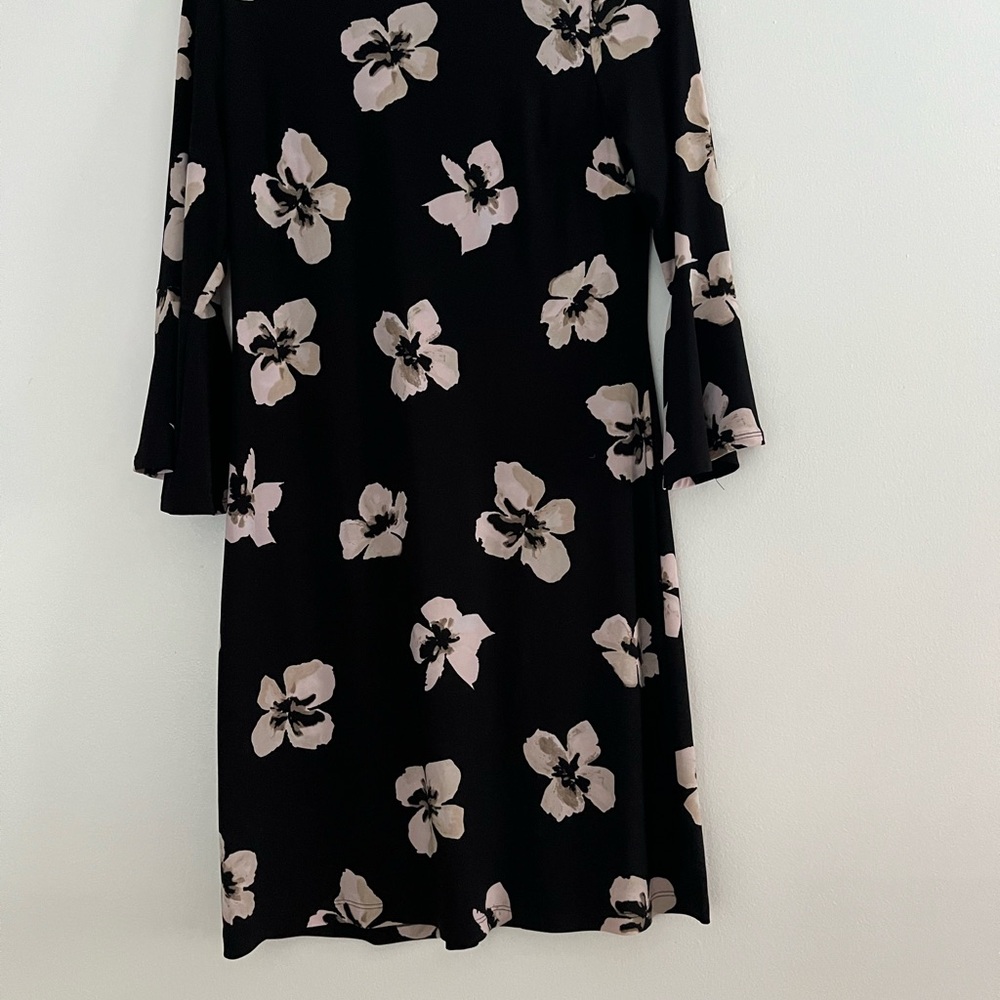 Tommy Hilfiger Black Sheath Dress with Bell Sleeves